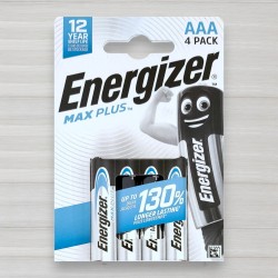 Батарейка лужна Energizer Max Plus alkaline LR3, AAA, 1,5V, 4шт/уп